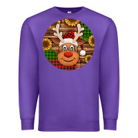 Purple cute reindeer head Christmas Premium Sweatshirt - Jasminsmagicworld