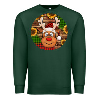 Sports Green cute reindeer head Christmas Premium Sweatshirt - Jasminsmagicworld