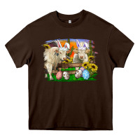 Easter Farm Cows Bunny Ears And Eggs Heavy Core Tee | Teevron