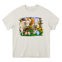 Cream easter farm cows bunny ears and eggs Heavy Core Tee - RanaPortraitStore