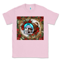 Bubblegum Pink american football helmet and leopard Classic Tee - NancyCooperArtShop