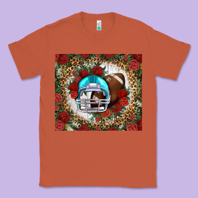 American Football Helmet And Leopard Classic Tee Designed By Nancycooperartshop