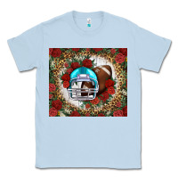 Dusty Blue american football helmet and leopard Classic Tee - NancyCooperArtShop