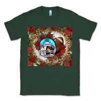 Sports Green american football helmet and leopard Classic Tee - NancyCooperArtShop