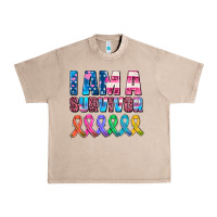I Am A Survivor With All Cancer Ribbons Urban Heavy Tee | Teevron