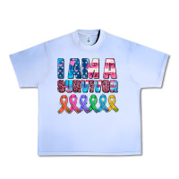 Grape Ice i am a survivor with all cancer ribbons Urban Heavy Tee - AdoDesignShop