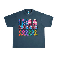 Midnight Navy i am a survivor with all cancer ribbons Urban Heavy Tee - AdoDesignShop