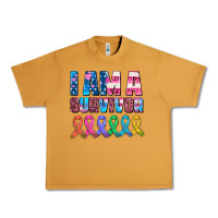 Peanut Butter i am a survivor with all cancer ribbons Urban Heavy Tee - AdoDesignShop