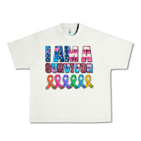 Pistachio i am a survivor with all cancer ribbons Urban Heavy Tee - AdoDesignShop