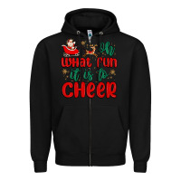 Black oh what fun it is to cheer Zipper Hoodie - MaliasSmallBusiness