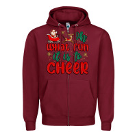 Burgundy oh what fun it is to cheer Zipper Hoodie - MaliasSmallBusiness