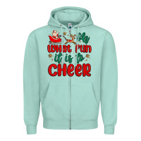 Seafoam oh what fun it is to cheer Zipper Hoodie - MaliasSmallBusiness