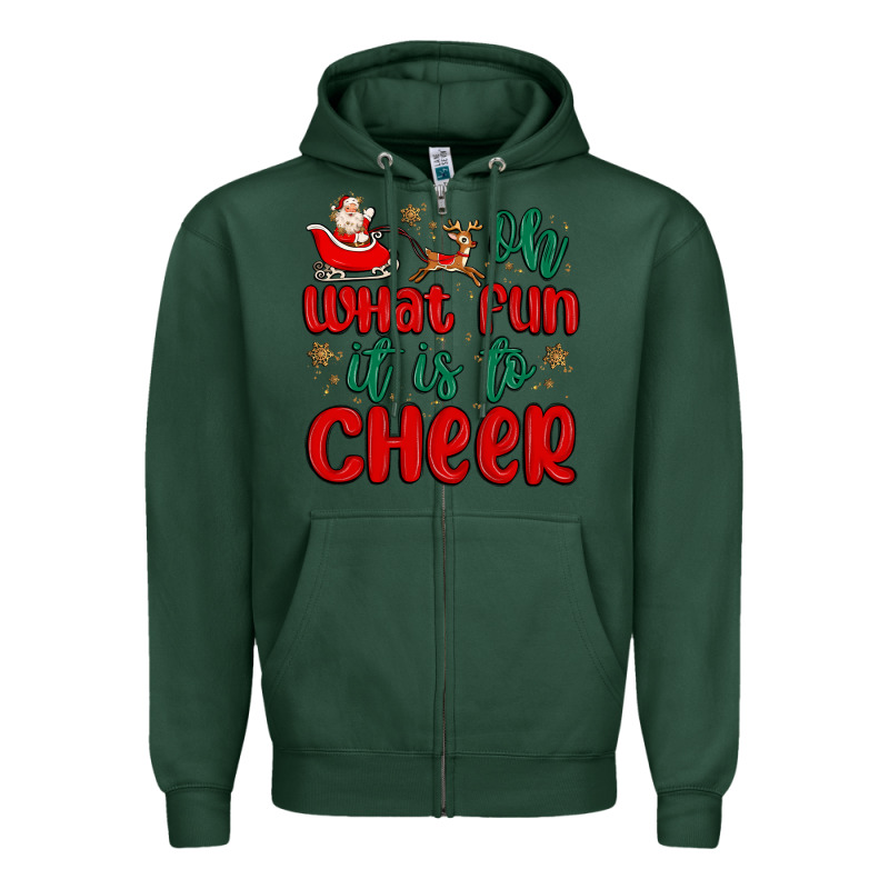 Oh What Fun It Is To Cheer Zipper Hoodie by MaliasSmallBusiness | Teevron
