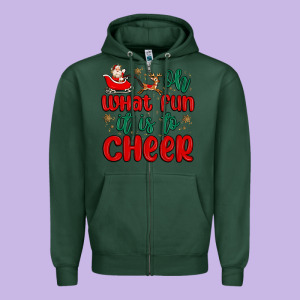 Oh What Fun It Is To Cheer Zipper Hoodie Designed By Maliassmallbusiness