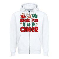 White oh what fun it is to cheer Zipper Hoodie - MaliasSmallBusiness