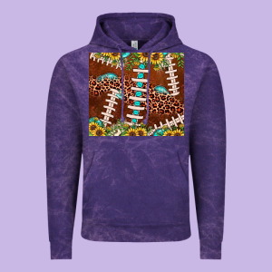 Football Leopard Gemstone Sunflower Vintage Hoodie Designed By Jahusdesignshop