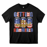 Black getting star spangled hammared Heavy Core Tee - texasbilliewilder