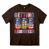 Chocolate Brown getting star spangled hammared Heavy Core Tee - texasbilliewilder