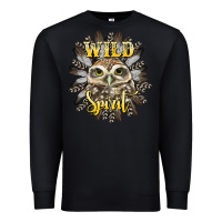 Black wild spirit owl Premium Sweatshirt - BarkalooDesign