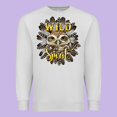 Wild Spirit Owl Premium Sweatshirt Designed By Barkaloodesign