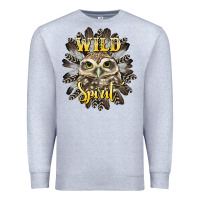 Heather Grey wild spirit owl Premium Sweatshirt - BarkalooDesign
