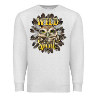 Oatmeal Heather wild spirit owl Premium Sweatshirt - BarkalooDesign