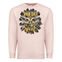 Pale Pink wild spirit owl Premium Sweatshirt - BarkalooDesign