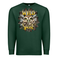 Sports Green wild spirit owl Premium Sweatshirt - BarkalooDesign