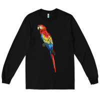 Black Scarlet Macaw Parrot Long Sleeve Tee - LillyAllenDesigns