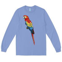 Colony Blue Scarlet Macaw Parrot Long Sleeve Tee - LillyAllenDesigns