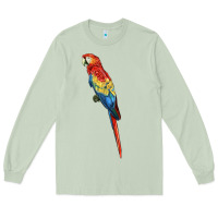 Matcha Scarlet Macaw Parrot Long Sleeve Tee - LillyAllenDesigns