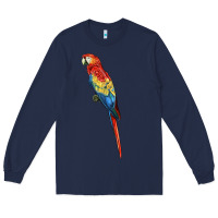 Navy Scarlet Macaw Parrot Long Sleeve Tee - LillyAllenDesigns