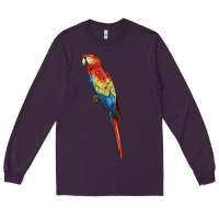 Plum Scarlet Macaw Parrot Long Sleeve Tee - LillyAllenDesigns