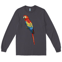Smoke Scarlet Macaw Parrot Long Sleeve Tee - LillyAllenDesigns