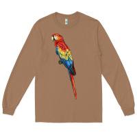 Toasted Coconut Scarlet Macaw Parrot Long Sleeve Tee - LillyAllenDesigns