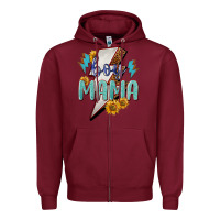 Burgundy boy mama lightning bold Zipper Hoodie - NancyCooperArtShop
