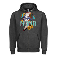 Charcoal Heather boy mama lightning bold Zipper Hoodie - NancyCooperArtShop