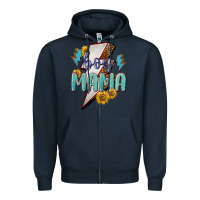 Navy boy mama lightning bold Zipper Hoodie - NancyCooperArtShop