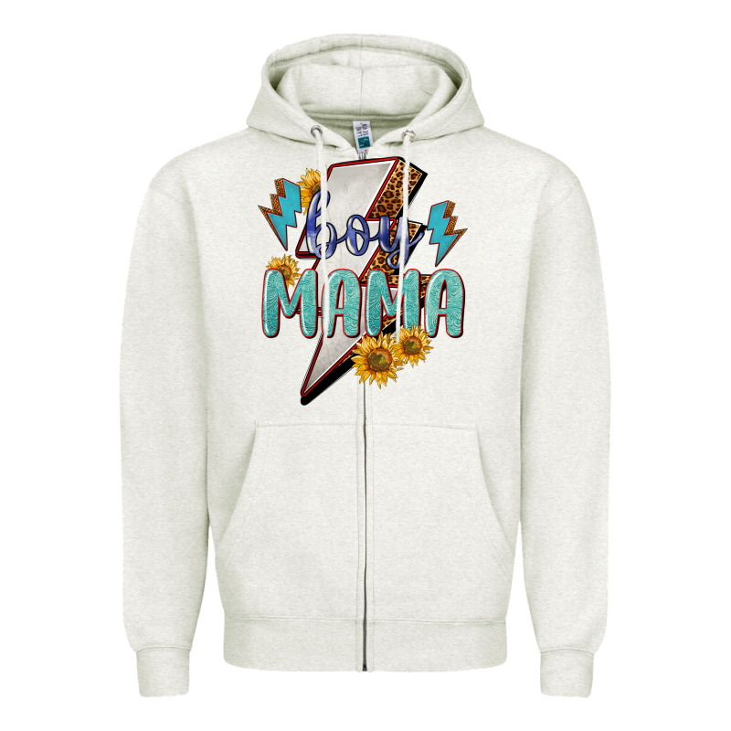 Boy Mama Lightning Bold Zipper Hoodie by NancyCooperArtShop | Teevron