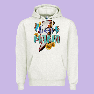 Boy Mama Lightning Bold Zipper Hoodie Designed By Nancycooperartshop