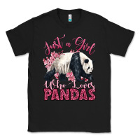 Black just a girl who loves pandas Classic Tee - LillyAllenDesigns
