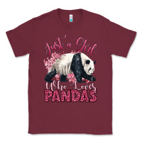 Burgundy just a girl who loves pandas Classic Tee - LillyAllenDesigns