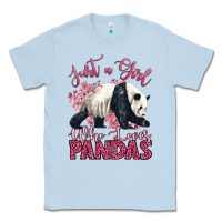 Dusty Blue just a girl who loves pandas Classic Tee - LillyAllenDesigns