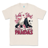 Natural just a girl who loves pandas Classic Tee - LillyAllenDesigns