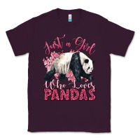 Plum just a girl who loves pandas Classic Tee - LillyAllenDesigns