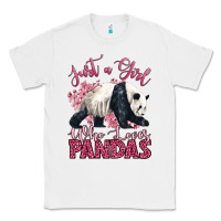 White just a girl who loves pandas Classic Tee - LillyAllenDesigns