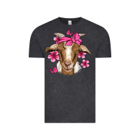 Vintage Black pink floral bandana goat Vintage Tee - Jasminsmagicworld