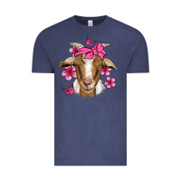 Vintage Denim pink floral bandana goat Vintage Tee - Jasminsmagicworld