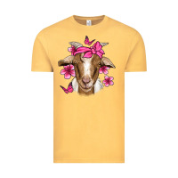 Vintage Mustard pink floral bandana goat Vintage Tee - Jasminsmagicworld