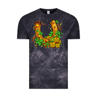 Cloud Black horseshoe with shamrocks and coin Vintage Tee - AdoDesignShop